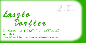 laszlo dorfler business card